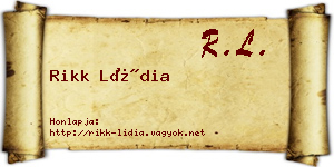 Rikk Lídia névjegykártya